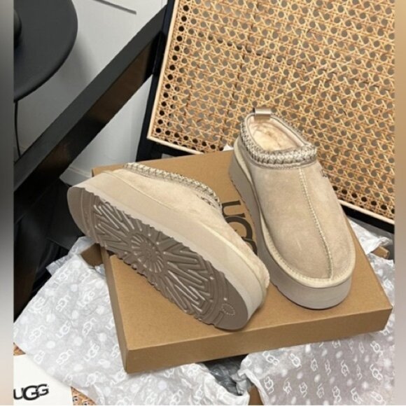 Ugg Tazz Tasman Platform Slippers Beautiful Mustard Seed - Picture 3 of 5